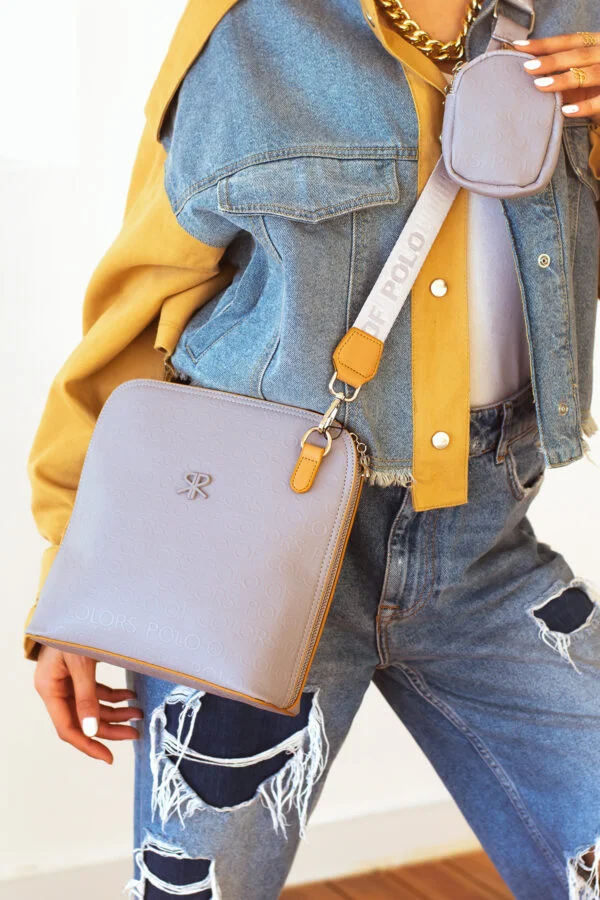 İmpolo Aisha Çapraz Spor Gri  Taba Kadın Çanta 24x26 Ebat