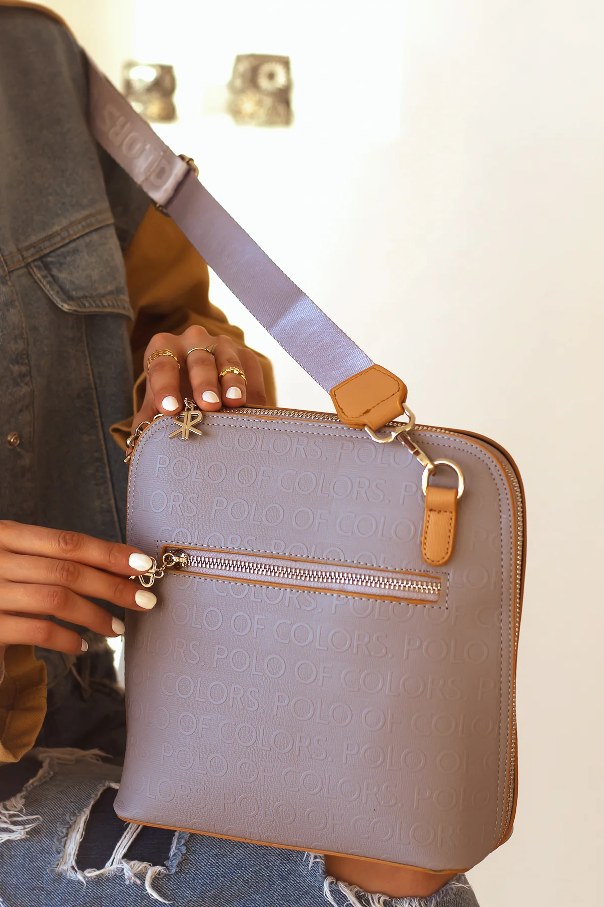 İmpolo Aisha Çapraz Spor Gri  Taba Kadın Çanta 24x26 Ebat - Görsel 3