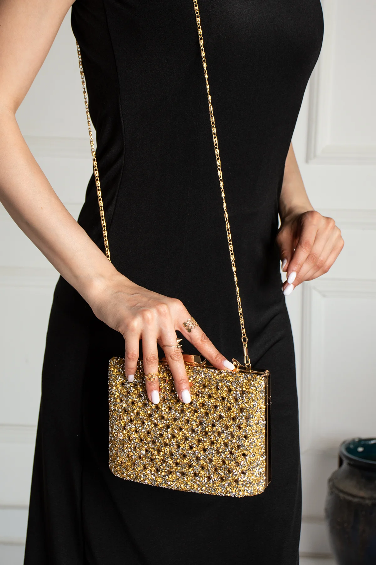 İmpolo Lily Altın  Kadın Abiye El Çanta 14x20 Ebat - Görsel 2