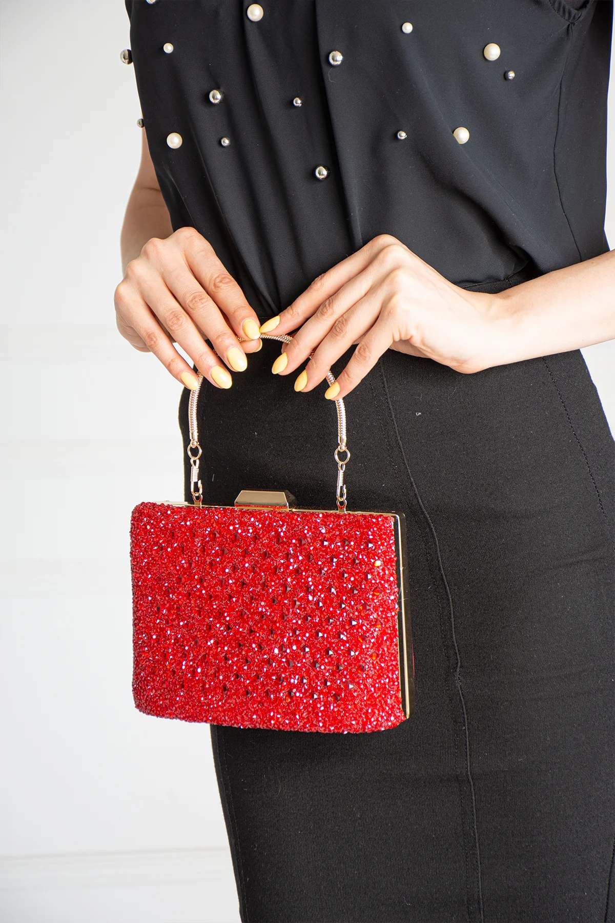 İmpolo Lily Kırmızı  Kadın Abiye El Çanta 14x20 Ebat