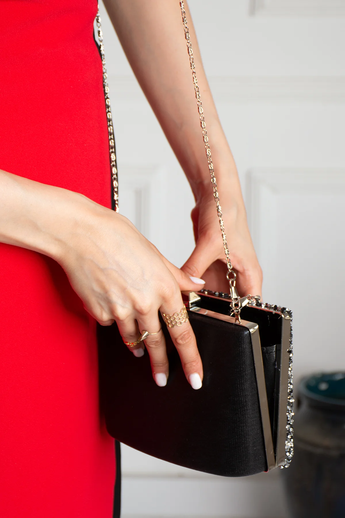 İmpolo Lily Siyah Kadın Abiye El Çanta 14x20 Ebat - Görsel 4