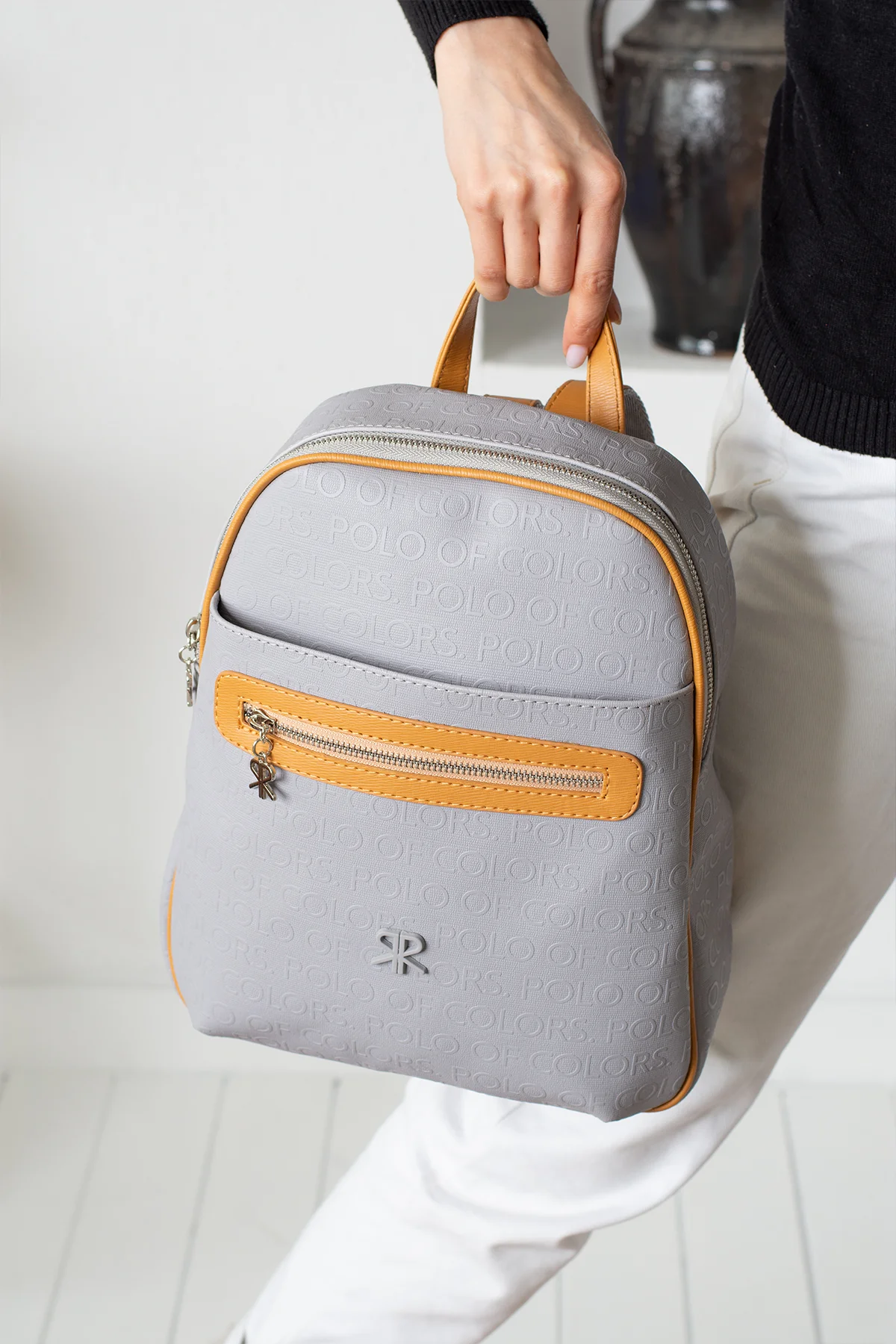 İmpolo Maya  Gri Taba Sırt  Kadın Çanta 35x28 Ebat - Görsel 2