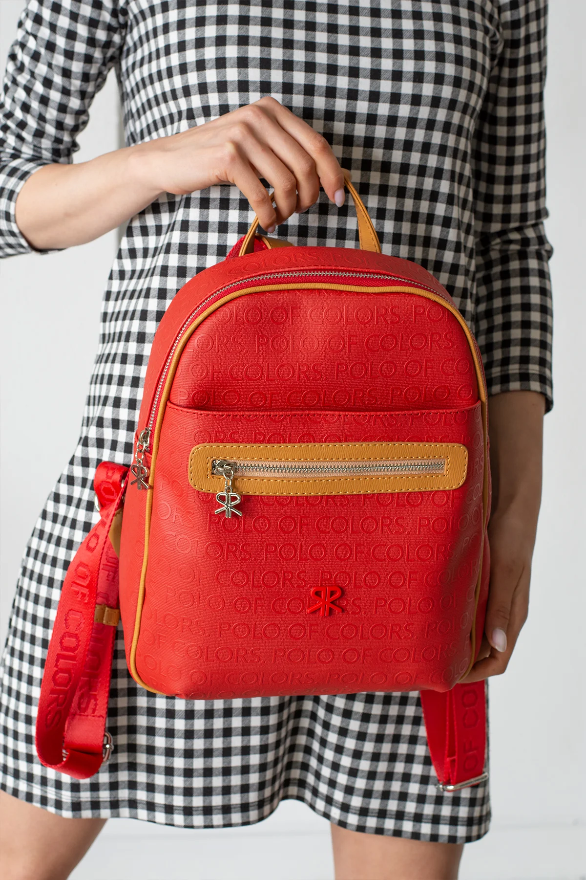 İmpolo Maya Kırmızı Taba  Sırt  Kadın Çanta 35x28 Ebat - Görsel 2