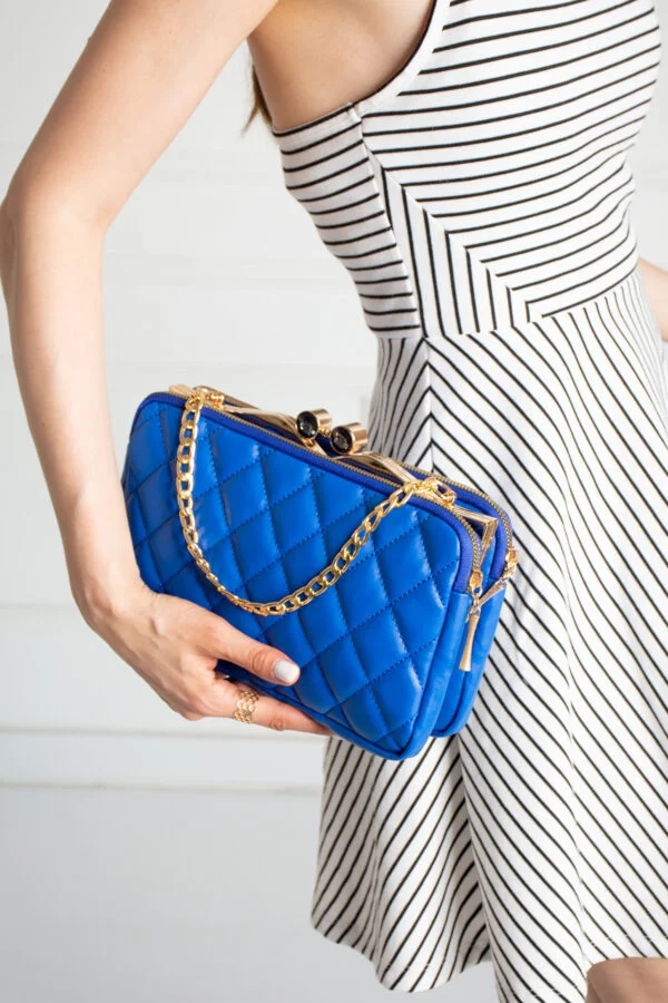 İmpolo Almira Saks Mavi Kadın El Çantası 17x26 Ebat