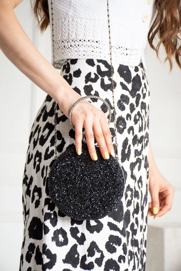 İmpolo Jesi Siyah Taşlı Bilezik Abiye Omuz Ve Kol Çanta 16x16 Ebat