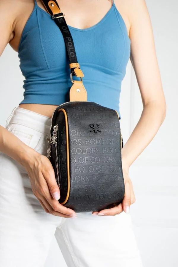 İmpolo Lilyan Siyah Taba Kadın Bel Ve Çapraz Çanta 25x16 Ebatında