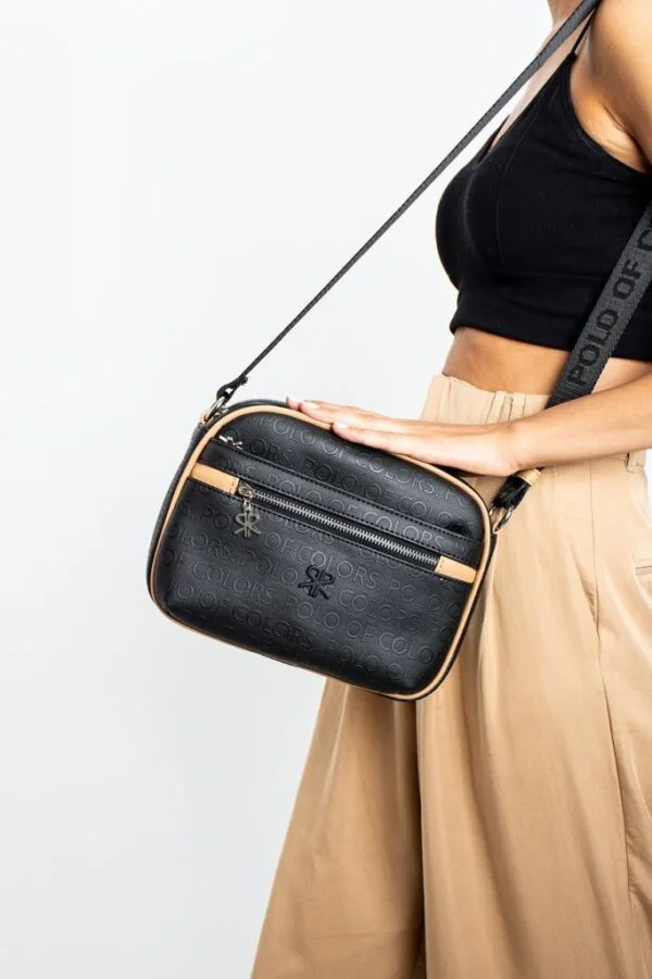 Impolo Esta Siyah Taba Kadın Omuz Çanta 21x27 Ebat