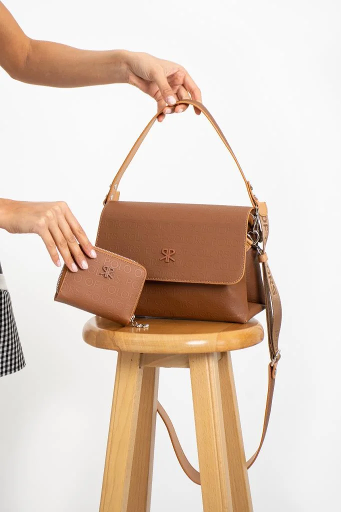 Impolo Neomi Taba Kadın Kombin Çanta 22x26 Cüzdan 12X10 Ebat