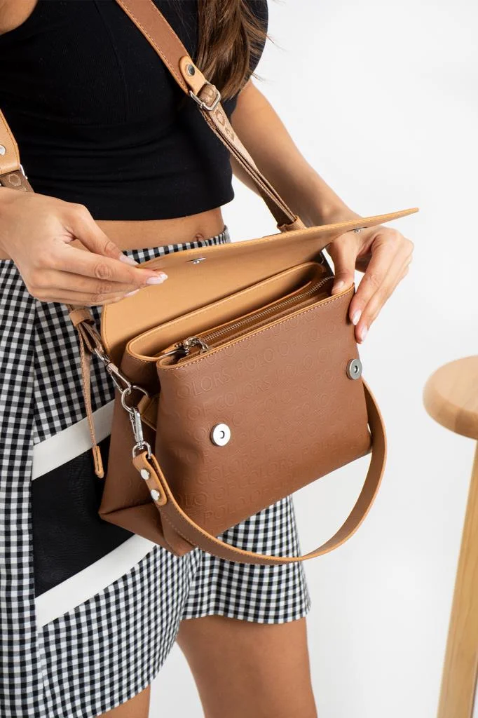 Impolo Neomi Taba Kadın Kombin Çanta 22x26 Cüzdan 12X10 Ebat - Görsel 3