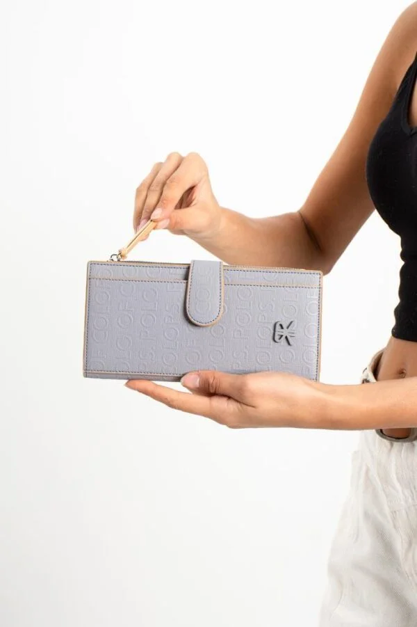 Impolo Selena Gri Kadın El Cüzdanı 10x20 Ebatında