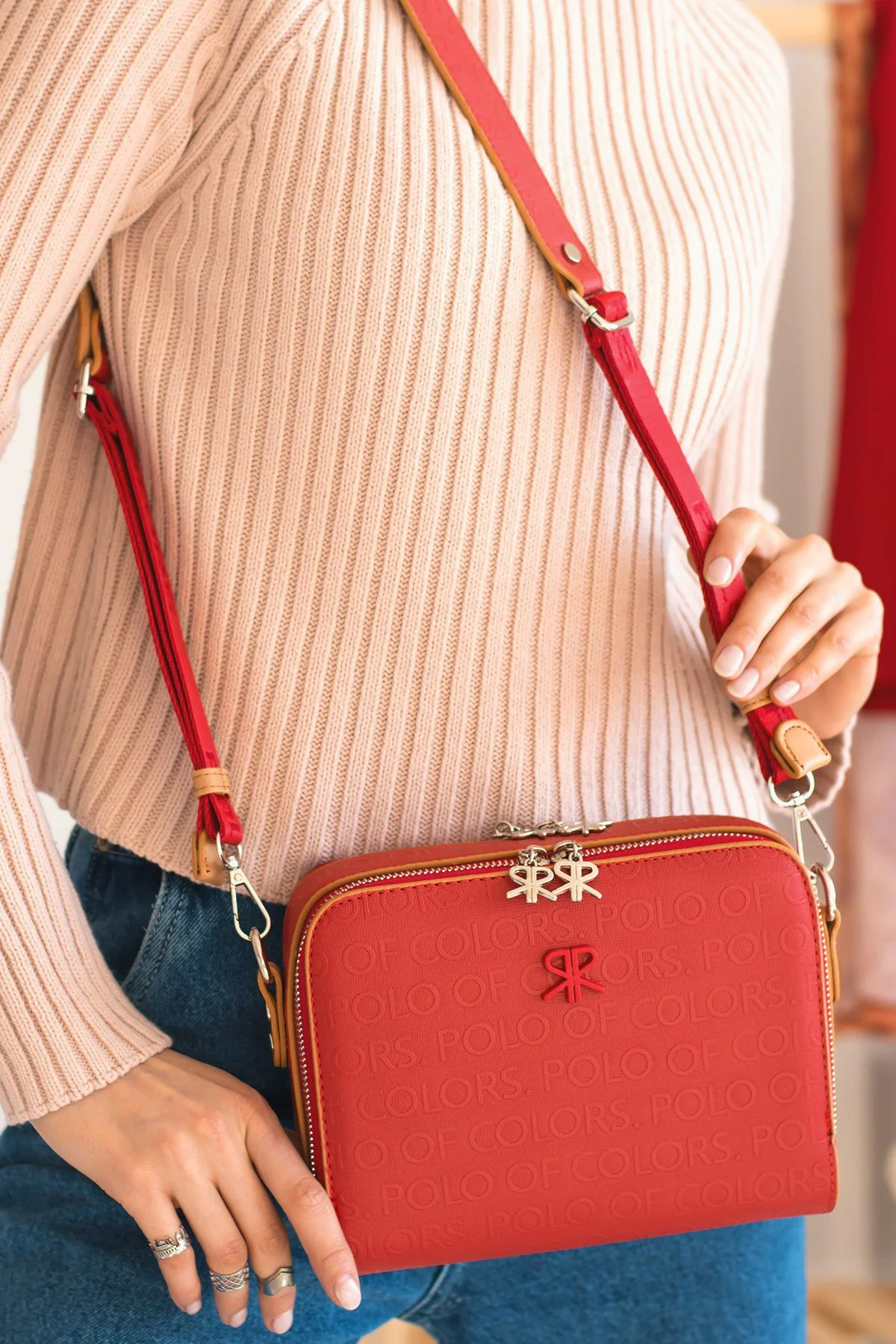 İmpolo Beti Kırmızı Taba Kadın Omuz Ve Çapraz Çantası 16X21 Ebatında - Görsel 2