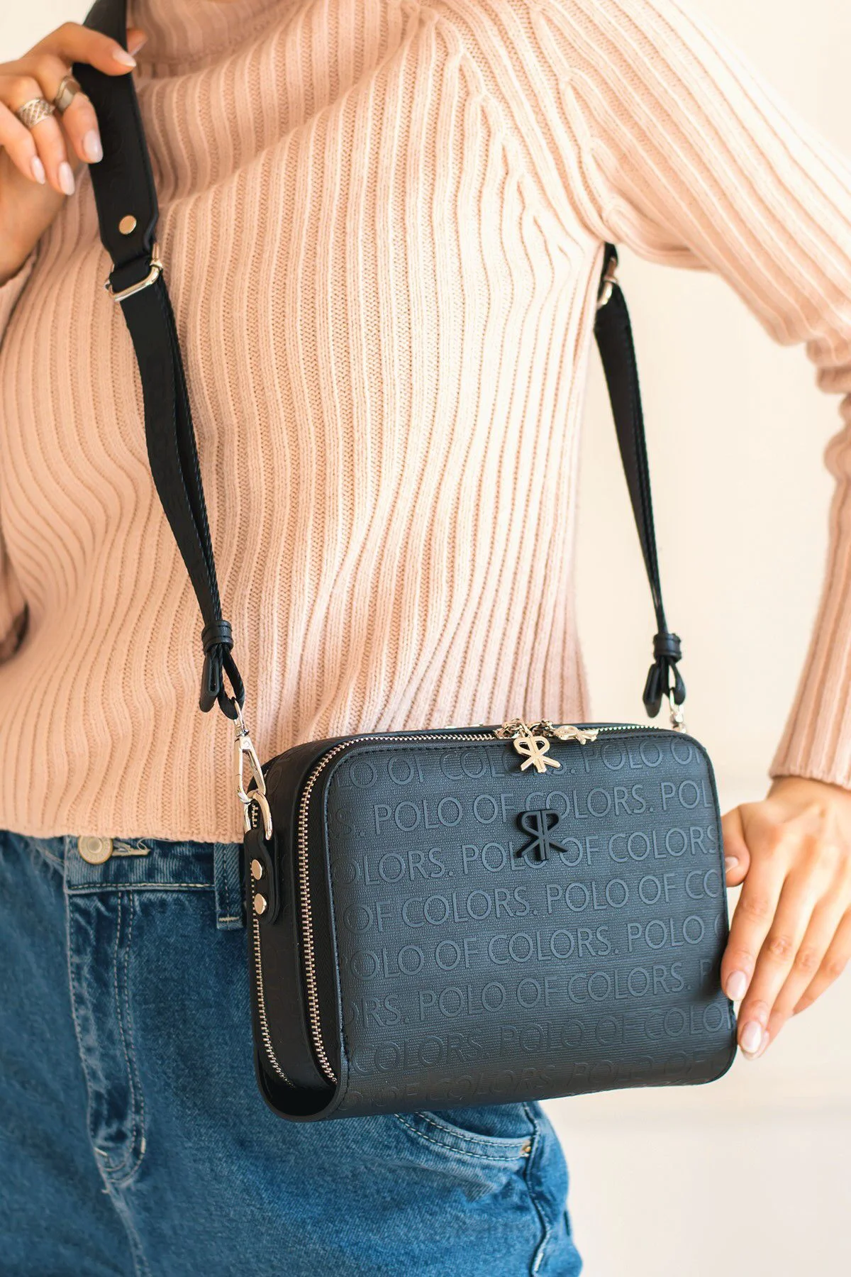 İmpolo Beti Siyah Kadın Omuz Ve Çapraz Çantası 16X21 Ebatında