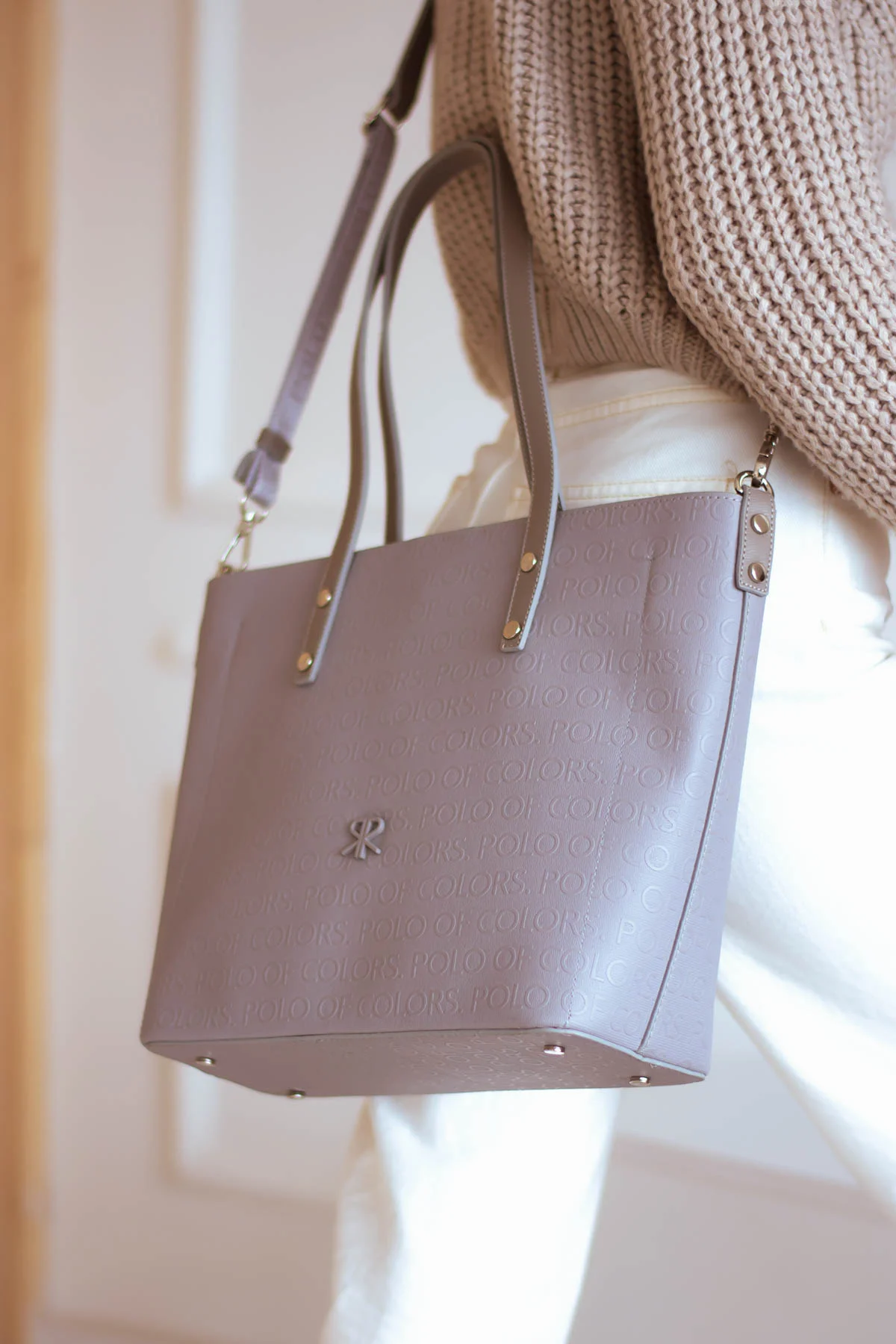 İmpolo Linda  Üçgözlü  Gri  Taba Kadın Omuz Çanta - Görsel 3