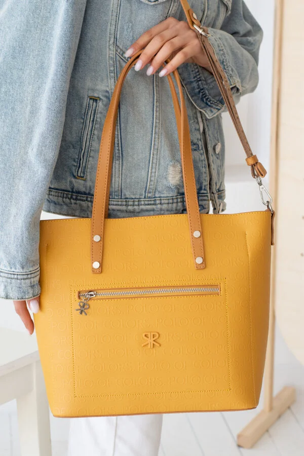 İmpolo Linda  Üçgözlü  Hardal  Taba Kadın Omuz Çanta