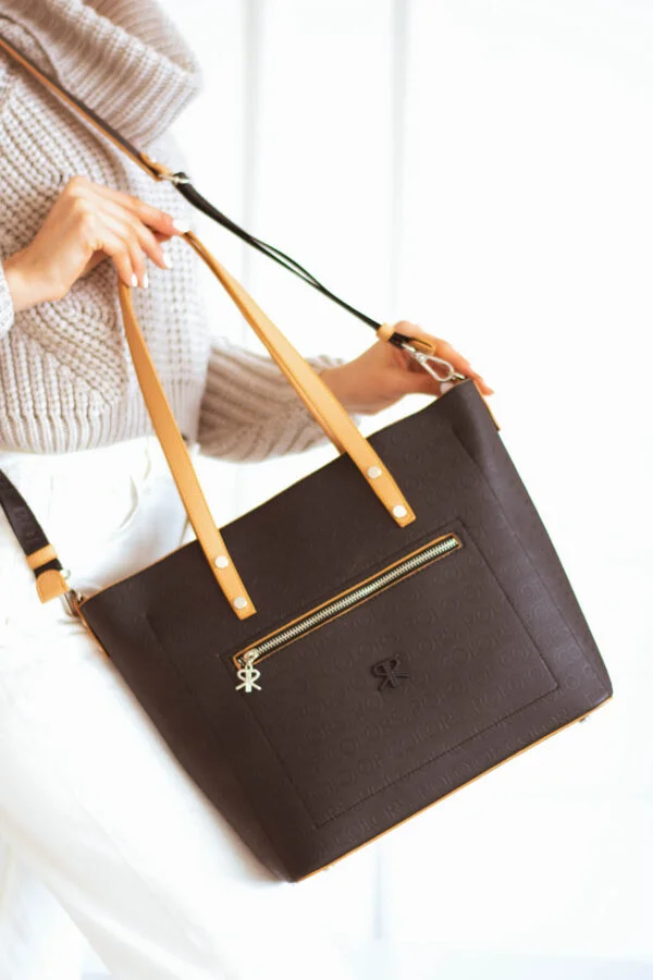 İmpolo Linda  Üçgözlü  Siyah Taba Kadın Omuz Çanta