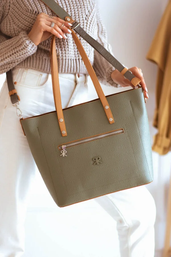 İmpolo Linda  Üçgözlü  Yeşil  Taba Kadın Omuz Çanta