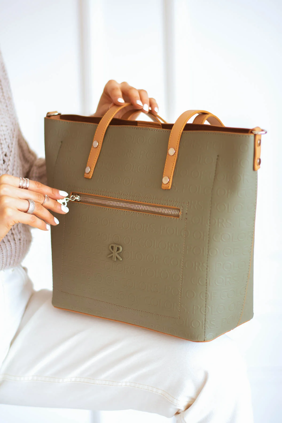 İmpolo Linda Üçgözlü Yeşil Taba Kadın Omuz Çanta - Görsel 3