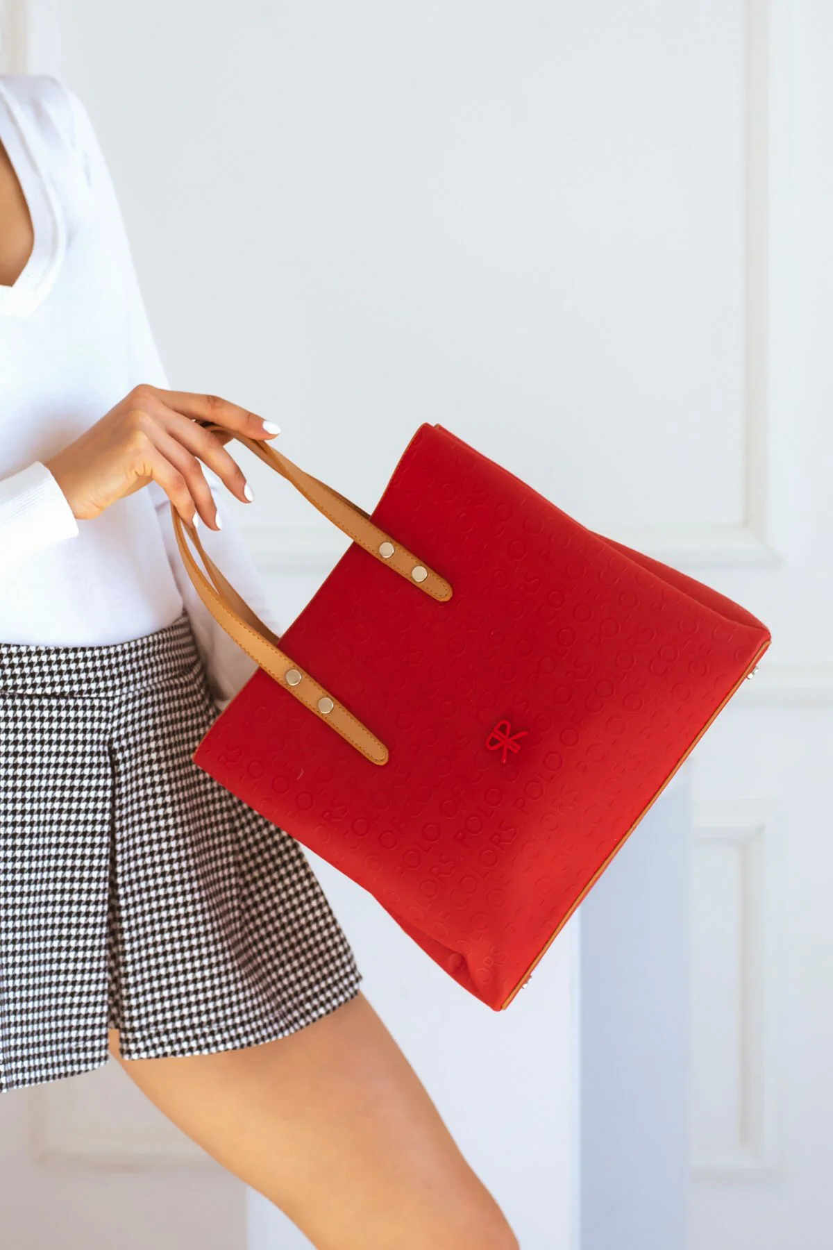 İmpolo Lori  Omuz Kırmızı  Taba  Kadın Çanta 27x34 Ebat - Görsel 3