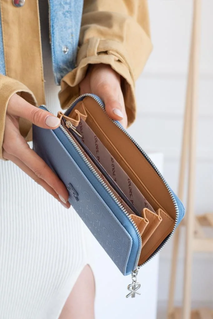 ImPolo Stella Mavi Taba Kadın El Cüzdanı 20x11 Ebat - Görsel 3