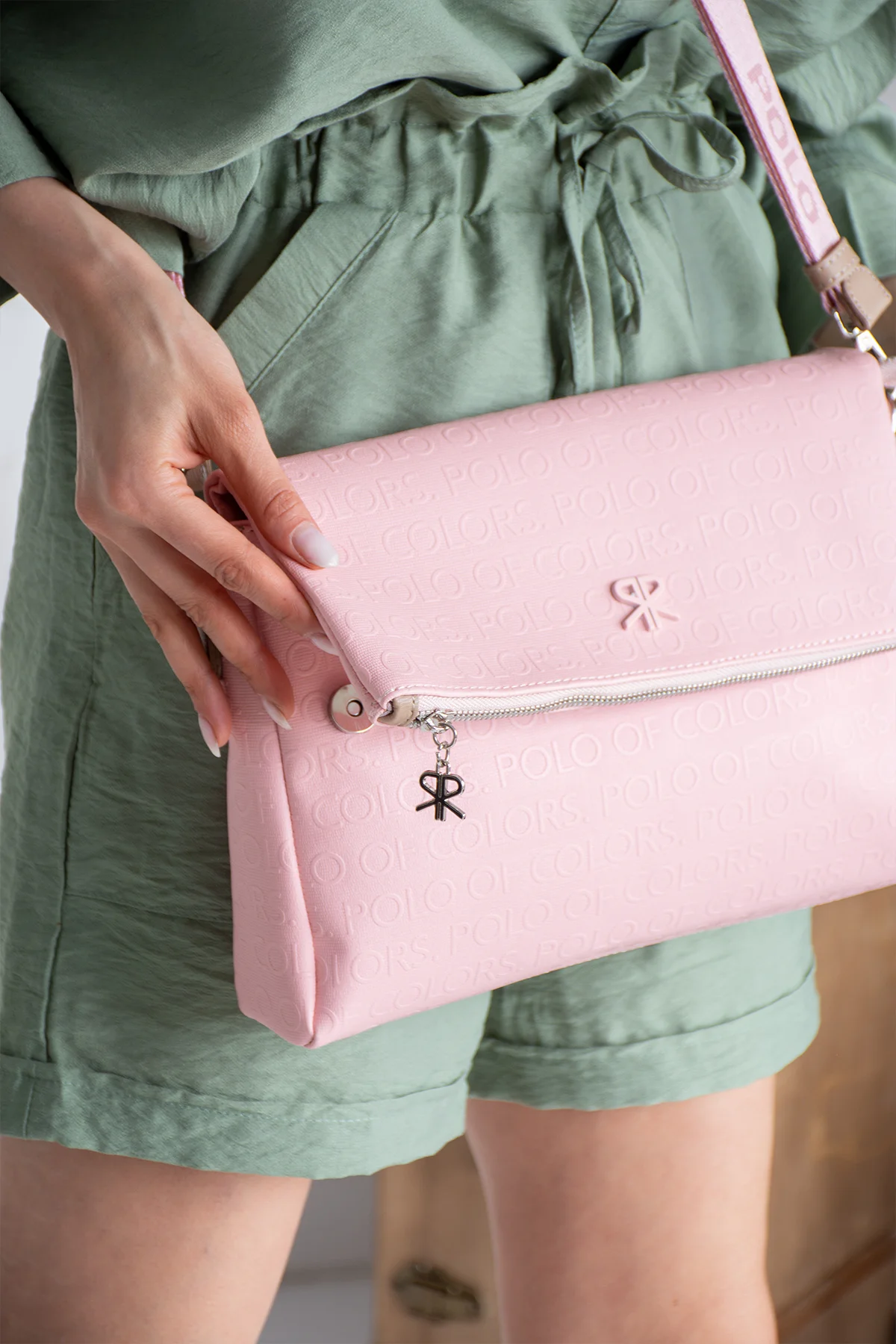 İmpolo  Barbara  Omuz Çapraz  Pudra Taba   Kadın Çanta 25x30 ebat - Görsel 2