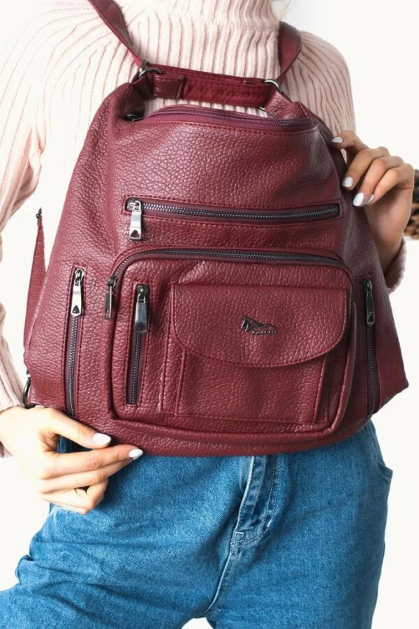 ImPolo Delilah Çok Amaçlı Bordo Kadın Sırt Ve Omuz Çanta 36x43 Ebat