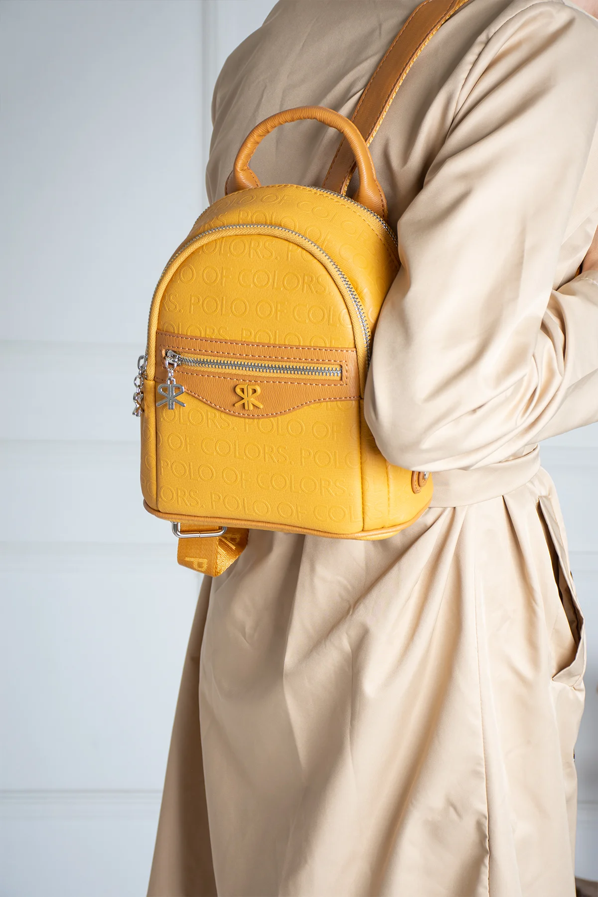 İmpolo Ellen Hardal Sarı Taba Kadın Sırt Çanta 25x20 Ebat