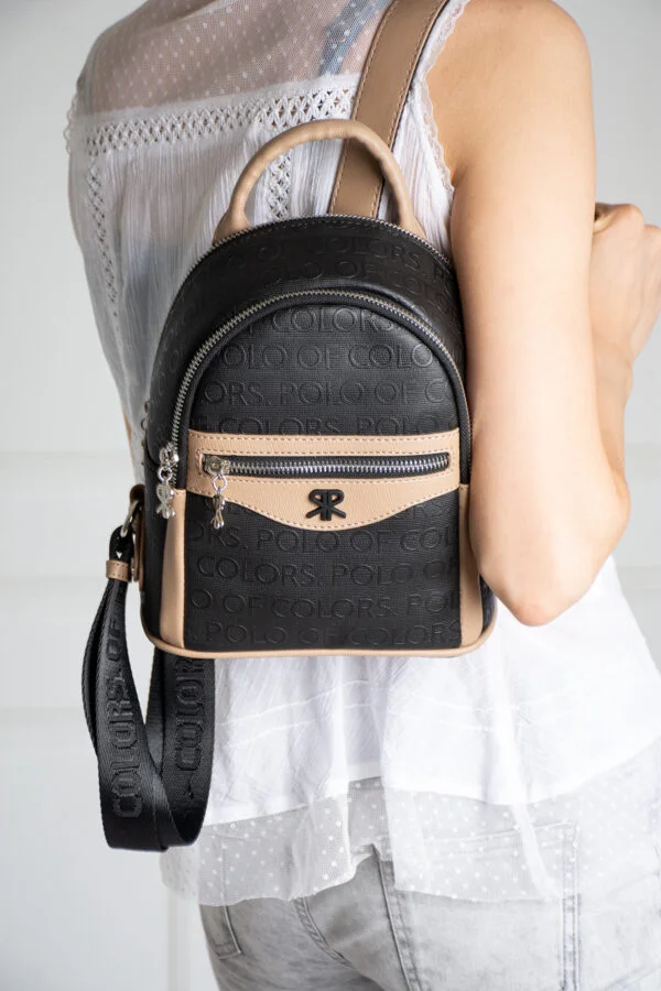 İmpolo Ellen Siyah Kum Kadın Sırt Çanta 25x20 Ebat