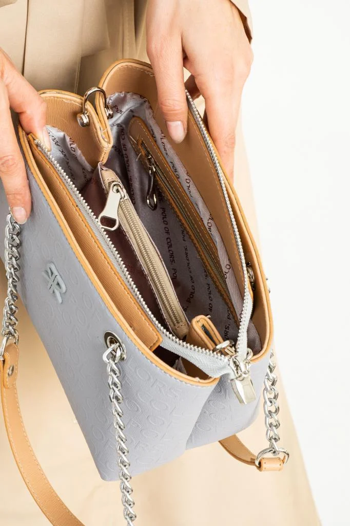 ImPolo Lorin Gri Taba Kadın Omuz Çanta 18x26 Ebat - Görsel 3