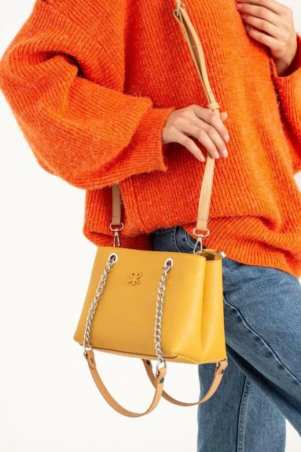 ImPolo Lorin Hardal Sarı Taba Kadın Omuz Çanta 18x26 Ebat