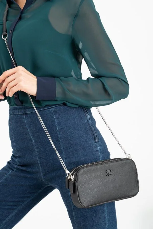 ImPolo Sera Siyah Taba Kadın Omuz Ve Çapraz Çantası 12x22 Ebatı