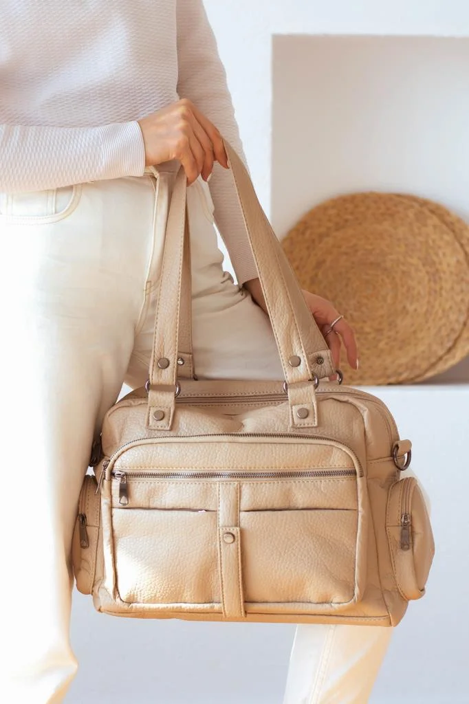 İmpolo Sweta Geniş Hacimli Rolax kum Kadın Çanta