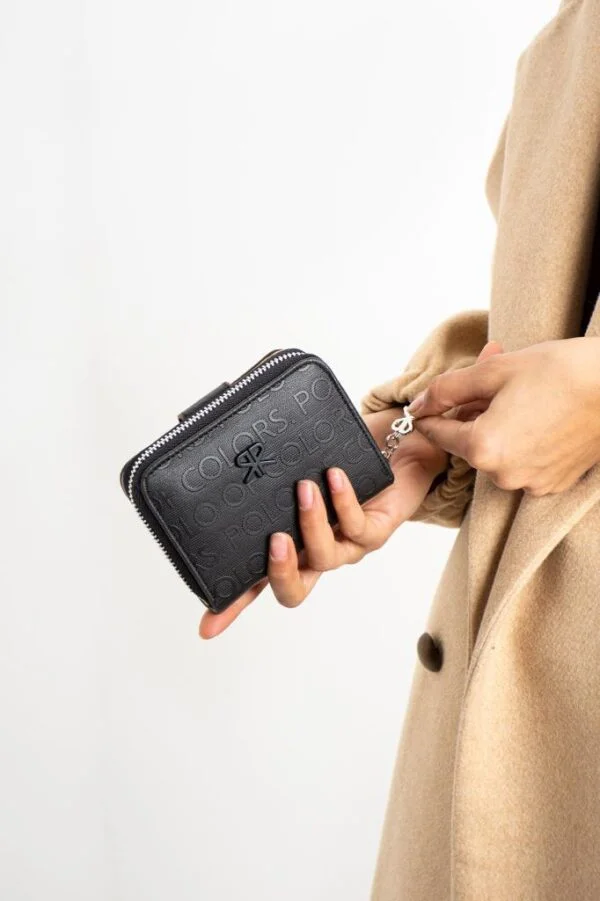 Impolo Nora Siyah Taba Kadın Cüzdan 10x13 Ebatında