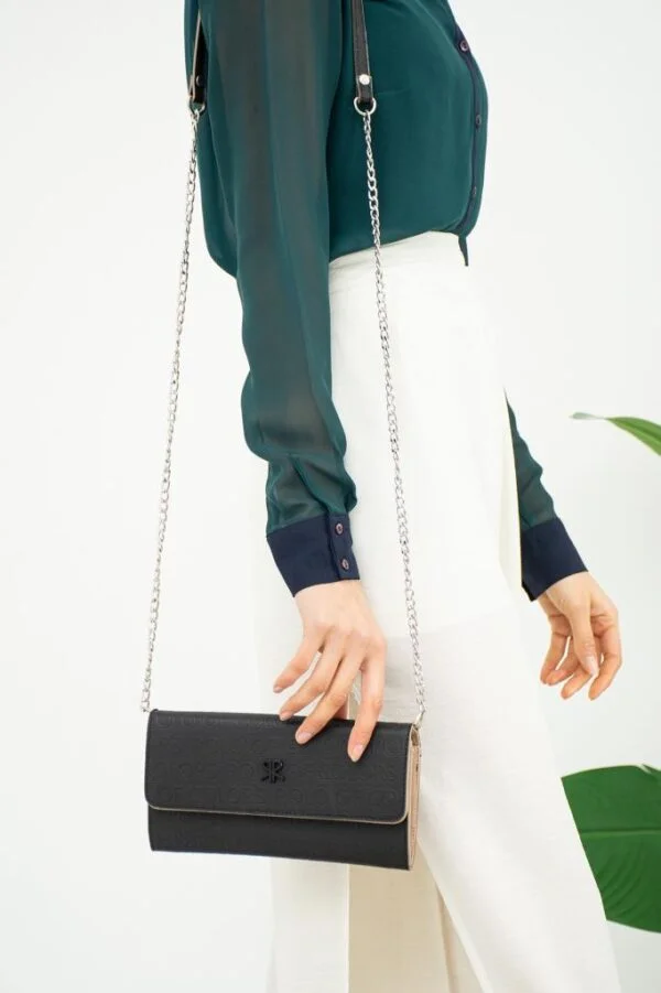 ImPolo sera Siyah Kum Kadın Cüzdan Ve Omuz Çantası 14x23 Ebatında