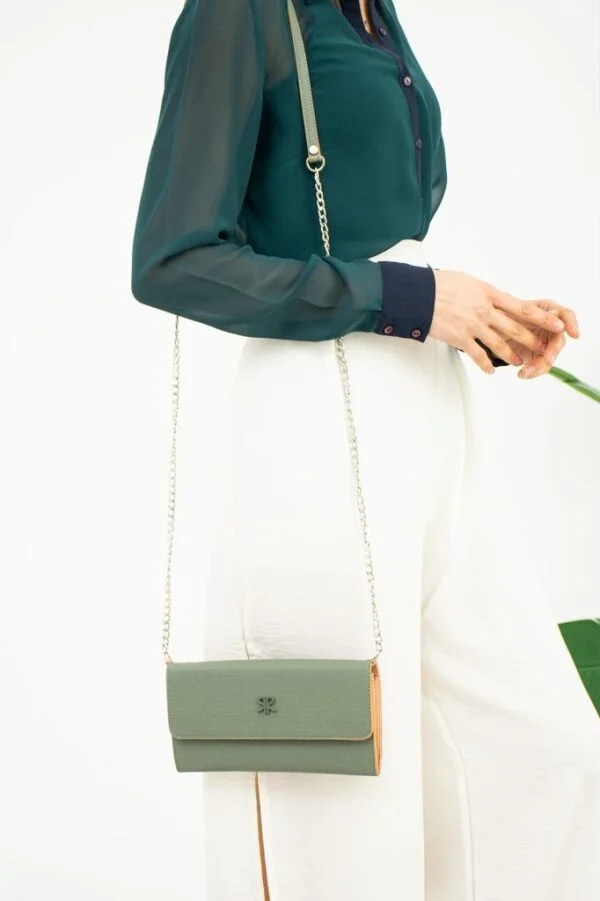 ImPolo sera Yeşil Taba Kadın Cüzdan Ve Omuz Çantası 14x23 Ebatında