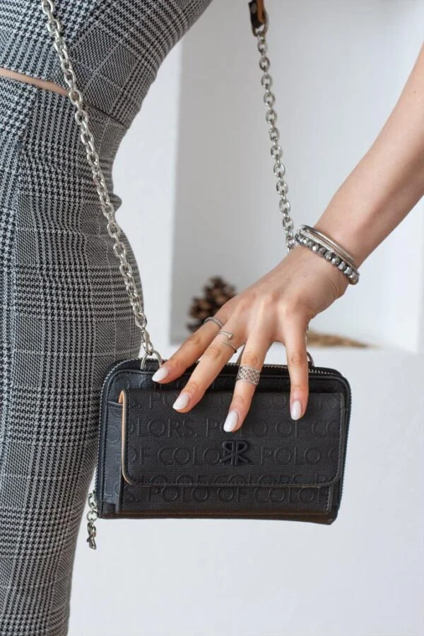 ImPolo Siyah Taba Krem Kadın Omuz Çanta Ve Cüzdan 14x20 Ebatında