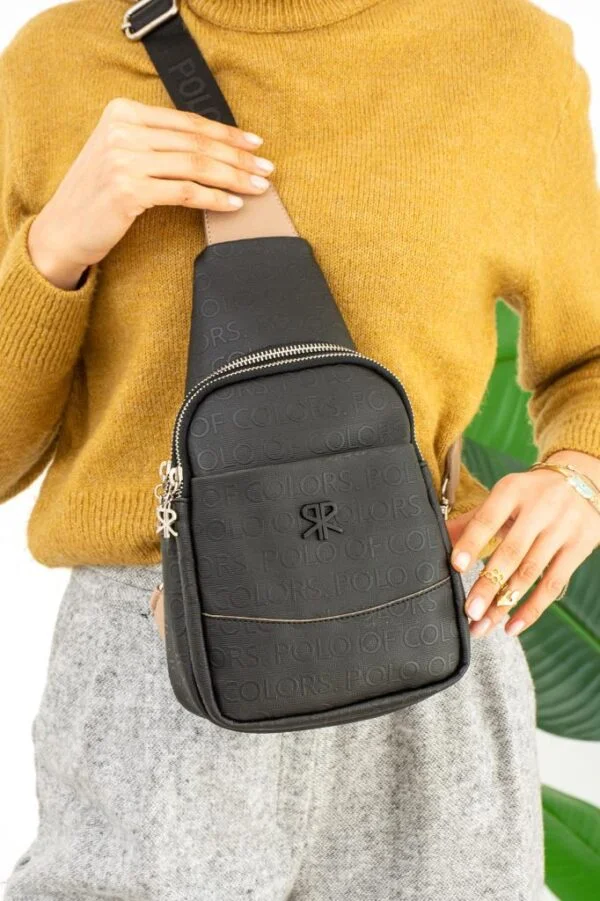 ImPolo Suzi Siyah Kum Kadın Bel Ve Omuz Çantası 31x18 Ebatında