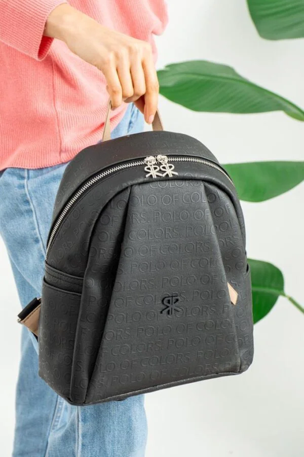 ImPolo Vanessa Siyah Kum Kadın Sırt Çantası 25x30 Ebatında