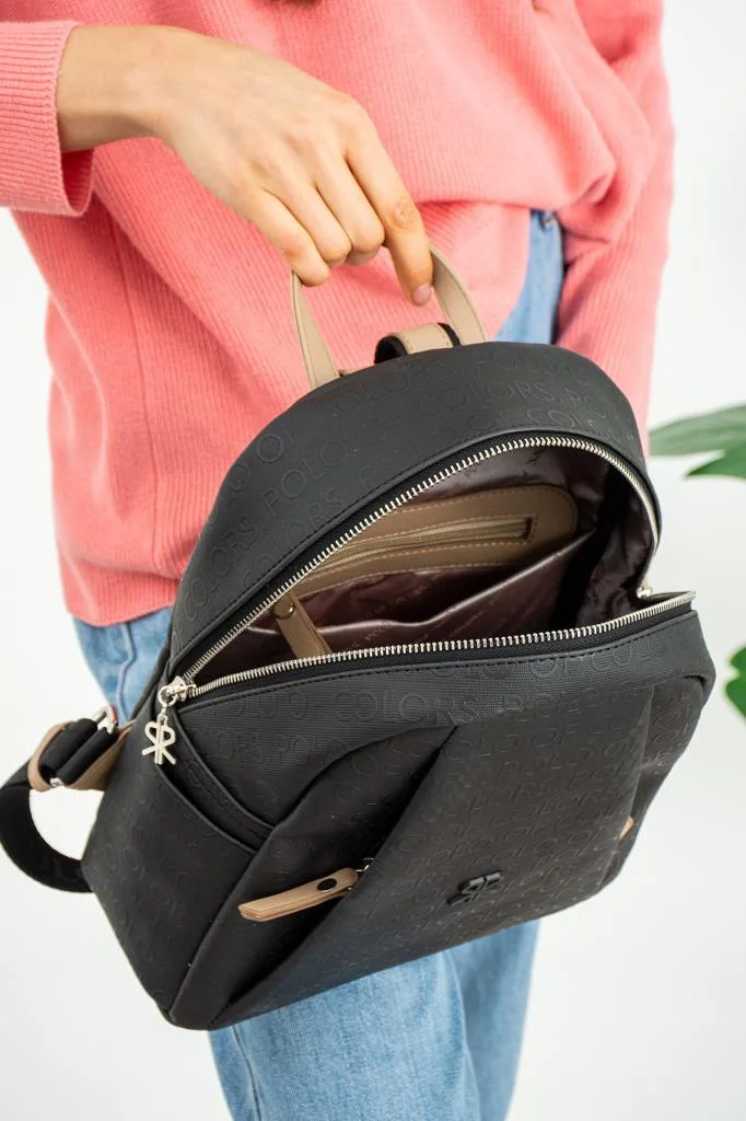 ImPolo Vanessa Siyah Kum Kadın Sırt Çantası 25x30 Ebatında - Görsel 3