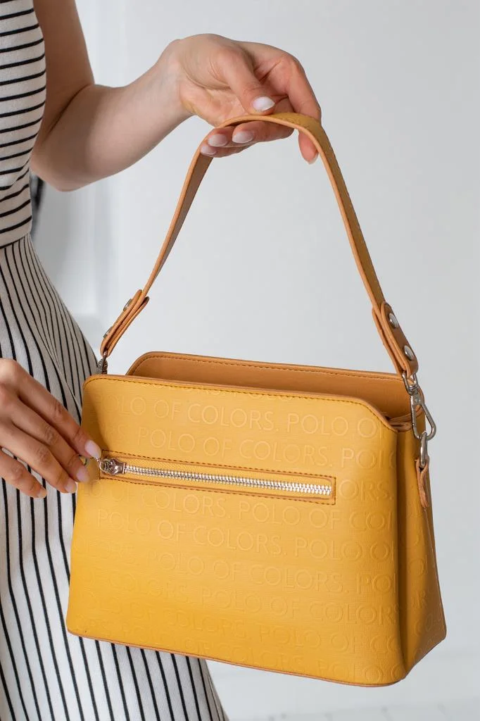 ImPolo Darin Hardal Sarı Kadın Kombin Çanta 25x30 Cüzdan 10x13 Ebat - Görsel 4