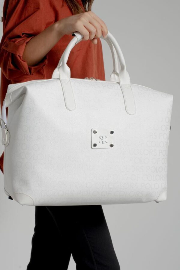 İmpolo BigBag BeyazEmpirme Baskı Çok Amaçlı Seyhat Çantası 40x58 Ebatında