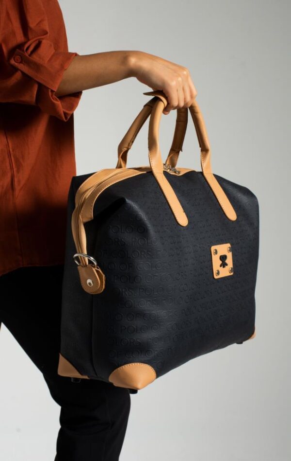 İmpolo BigBag LacivertTabaGofraj Baskı Çok Amaçlı Seyhat Çantası 40x58 Ebatında