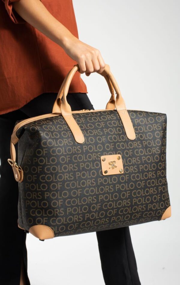 İmpolo BigBag SiyahKamelEmpirme Baskı Çok Amaçlı Seyhat Çantası 40x58 Ebatında